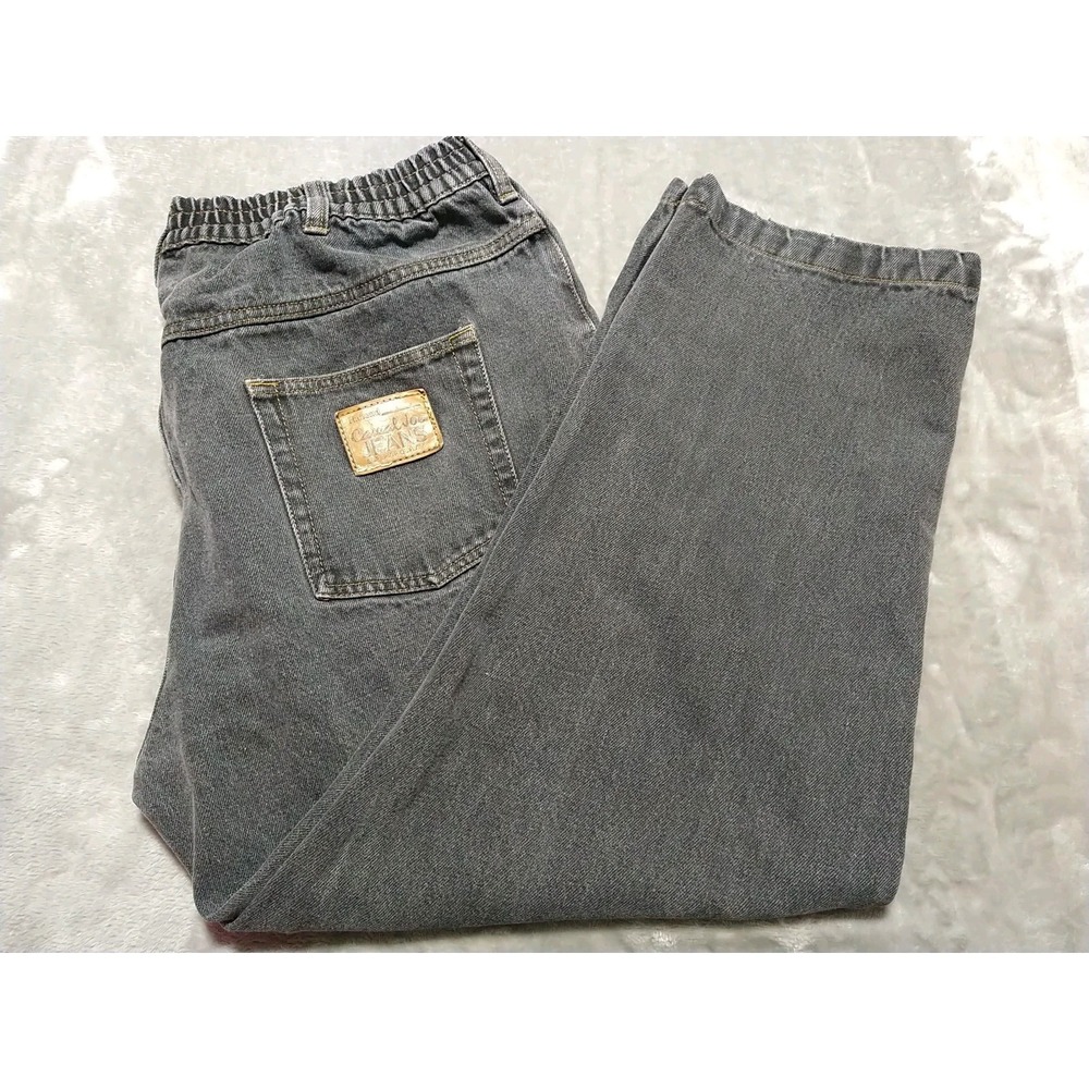 Haband Casual Joe Jeans Men 35/25 Light Black Denim Elastic Waist Cotton Casual
